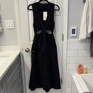 Zara linen cutout dress